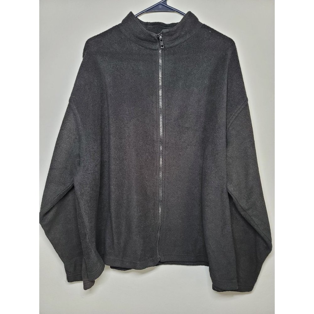 Vintage 80s 90s Sark Scotch Liquor Black Fleece Jacket Size XL Made in USA